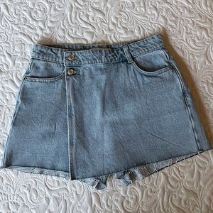 ZARA Denim Wrap Skort Size Medium
